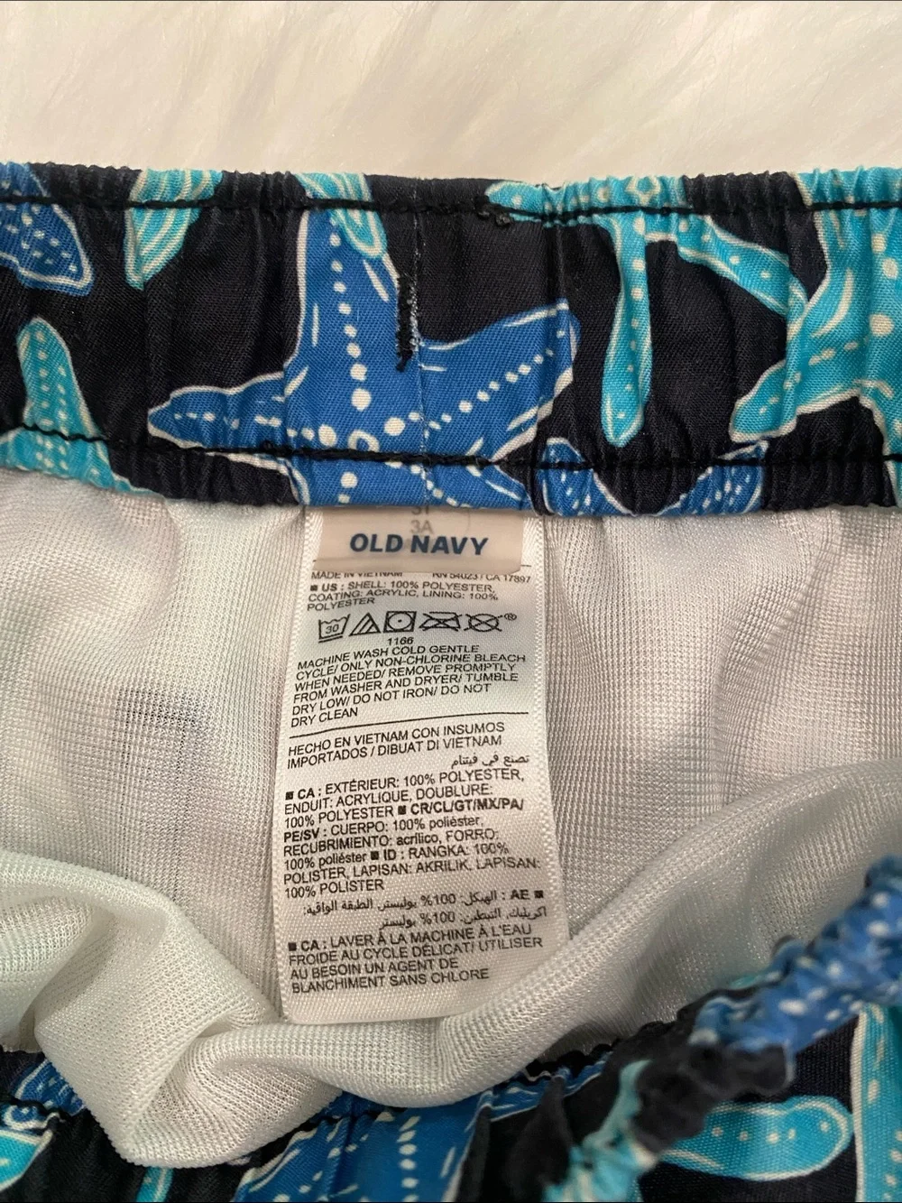 Old Navy Boys Starfish Swim Trunks - Navy, Teal, Blue